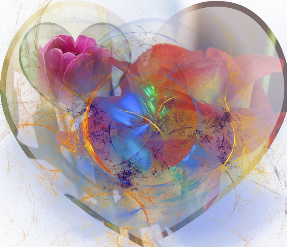 Graphic representation of an artistic and colorful heart