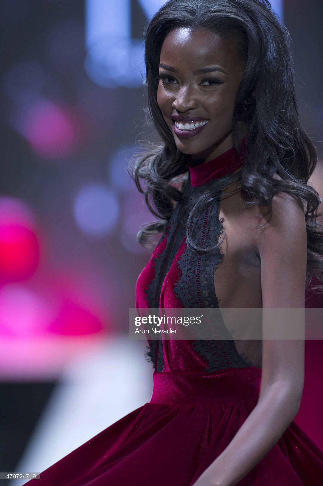 PALM DESERT, CA - MARCH 19:  Tia Shipman walks the runway during the finale for the MT Costello fashion show during Project Runway at El Paseo Fashion Week 2014 on March 19, 2014 in Palm Desert, California.  (Photo by Arun Nevader/WireImage)